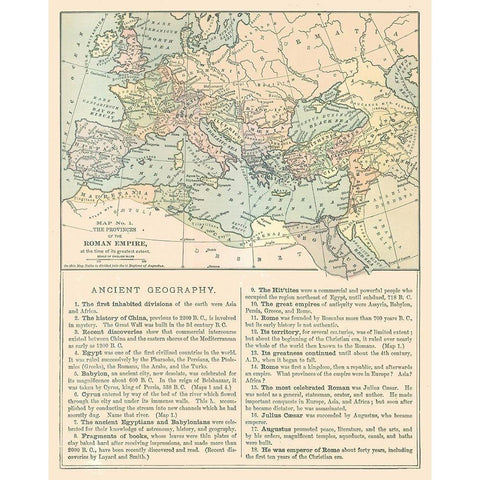 Europe Roman Empire - Monteith 1882 Gold Ornate Wood Framed Art Print with Double Matting by Monteith