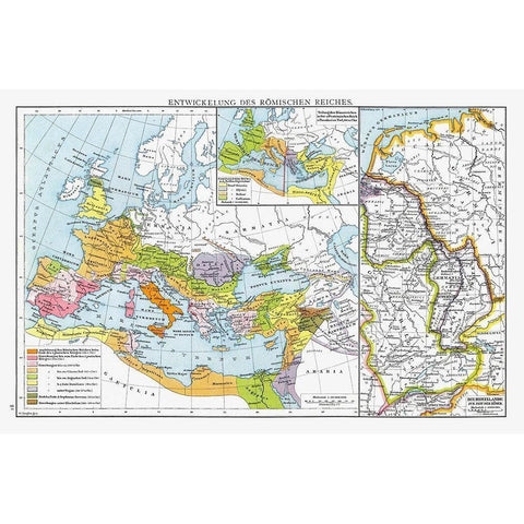 Europe Roman Empire - Droysen 1886 White Modern Wood Framed Art Print by Droysen