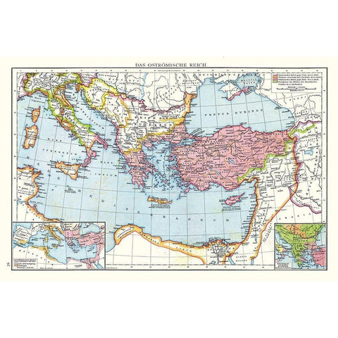Eastern Roman Empire - Droysen 1886 Black Modern Wood Framed Art Print by Droysen