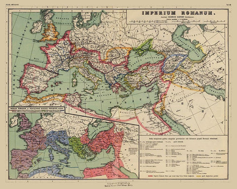 Middle East Roman Empire - Kiepert 1903 Black Ornate Wood Framed Art Print with Double Matting by Kiepert