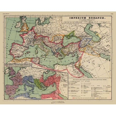 Middle East Roman Empire - Kiepert 1903 Black Modern Wood Framed Art Print by Kiepert