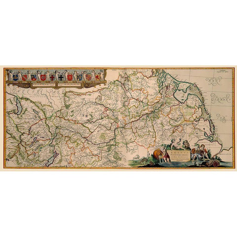 Rhine River Valley Germany - Jansson 1635 White Modern Wood Framed Art Print by Jansson