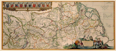 Rhine River Valley Germany - Jansson 1635 White Modern Wood Framed Art Print with Double Matting by Jansson