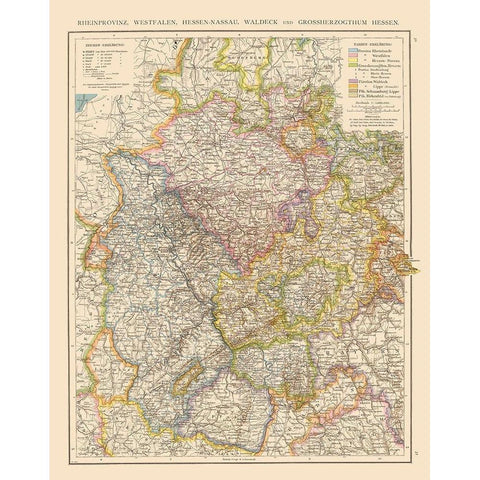 Rheinprovinz Westfalen Hessen Nassau Germany Black Modern Wood Framed Art Print with Double Matting by Andree