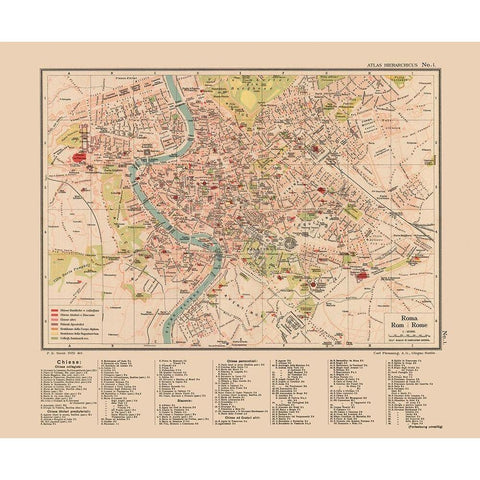 Rome Italy - Streit 1913 Black Modern Wood Framed Art Print with Double Matting by Streit