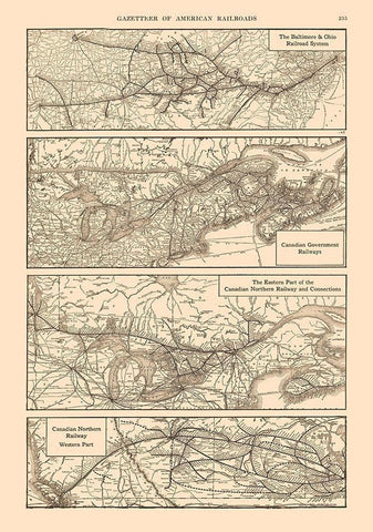 Baltimore, Ohio, Canada - Railroad - Reynold 1921 Black Ornate Wood Framed Art Print with Double Matting by Reynold