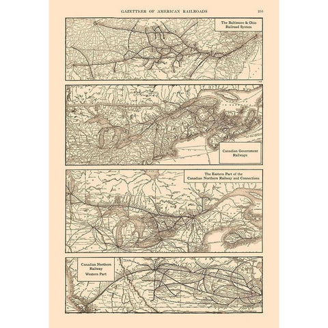 Baltimore, Ohio, Canada - Railroad - Reynold 1921 Black Modern Wood Framed Art Print with Double Matting by Reynold