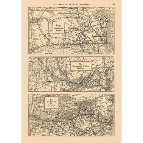 Chicago, Chesapeake, Erie, Ohio Gold Ornate Wood Framed Art Print with Double Matting by Reynold