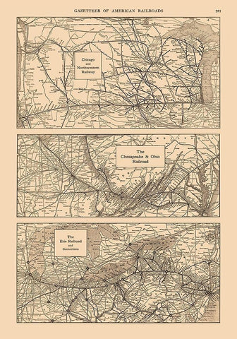 Chicago, Chesapeake, Erie, Ohio Black Ornate Wood Framed Art Print with Double Matting by Reynold