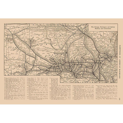 Chicago, Burlington, Quincy White Modern Wood Framed Art Print by Reynold