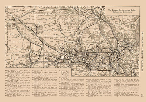 Chicago, Burlington, Quincy White Modern Wood Framed Art Print with Double Matting by Reynold