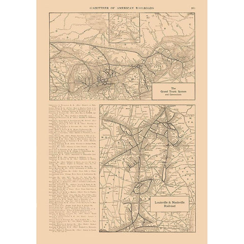 Grand Trunk System, Louisville, Nashville Black Modern Wood Framed Art Print by Reynold