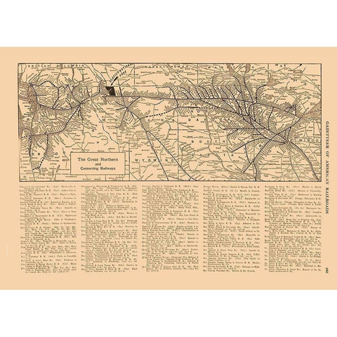 Great Northern Railroad - Reynold 1921 Black Modern Wood Framed Art Print with Double Matting by Reynold