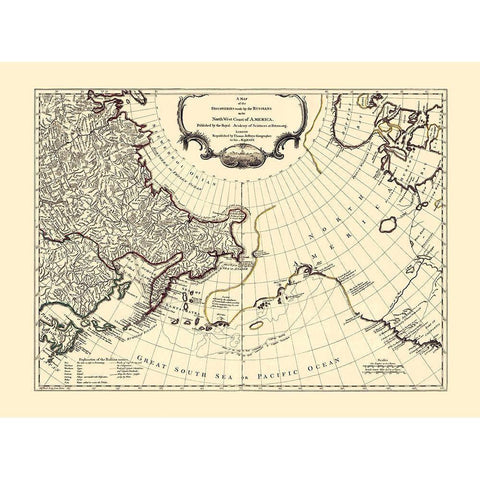 North West Coast America Russian Discoveries Black Modern Wood Framed Art Print with Double Matting by Jeffreys