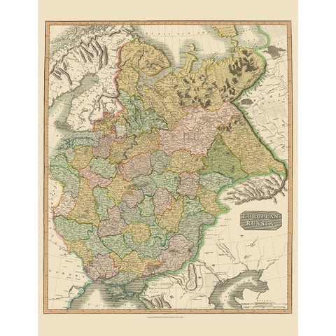 Russia - Thomson 1815 White Modern Wood Framed Art Print by Thomson