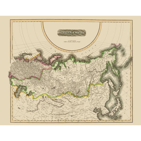 Russian Empire - Thomson 1814 Black Modern Wood Framed Art Print by Thomson