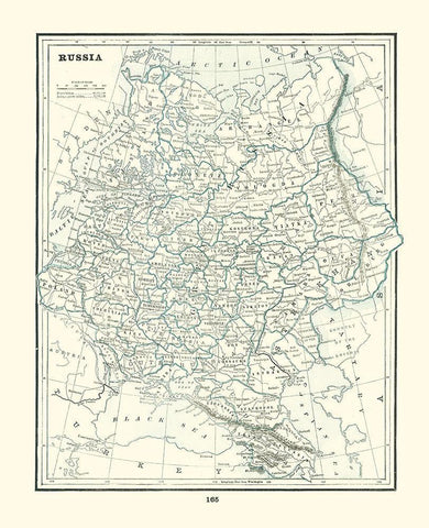 Russia - Rathbun 1893 Black Ornate Wood Framed Art Print with Double Matting by Rathbun