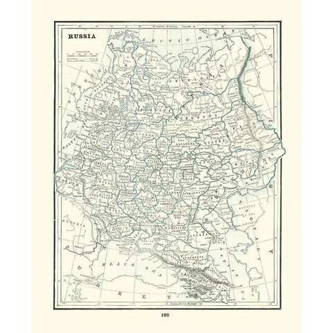 Russia - Rathbun 1893 White Modern Wood Framed Art Print by Rathbun