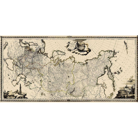 Russia - Santini 1782 Black Modern Wood Framed Art Print by Santini