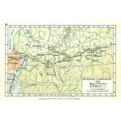 Russian Campaign 1812 Russia - Gardiner 1902 White Modern Wood Framed Art Print by Gardiner