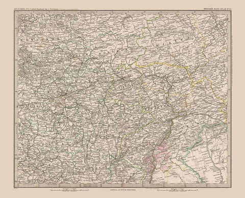 Europe Central Russia - Stieler 1885 White Modern Wood Framed Art Print with Double Matting by Stieler