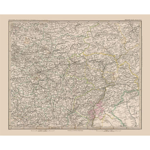 Europe Central Russia - Stieler 1885 Black Modern Wood Framed Art Print by Stieler