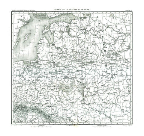 Russia - Thiers 1866 White Modern Wood Framed Art Print with Double Matting by Thiers