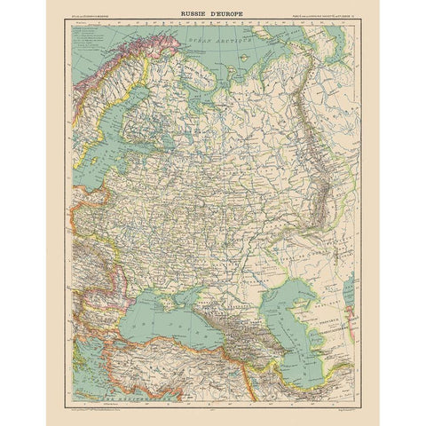 Europe Russia - Schrader 1908 Black Modern Wood Framed Art Print with Double Matting by Schrader