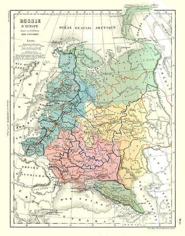 Europe Russia - Cortambert 1880 White Modern Wood Framed Art Print with Double Matting by Cortambert