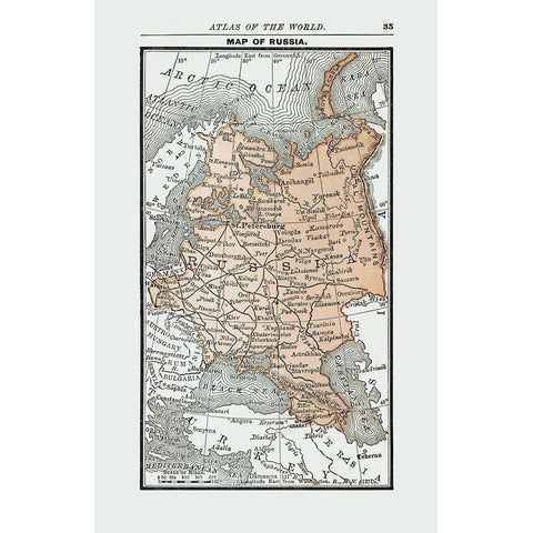 Russia - Alden 1886 Gold Ornate Wood Framed Art Print with Double Matting by Alden