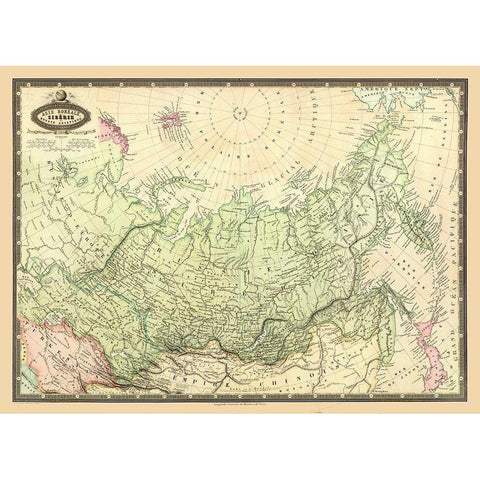 Siberia Russia Asia - Garnier 1860 Black Modern Wood Framed Art Print with Double Matting by Garnier