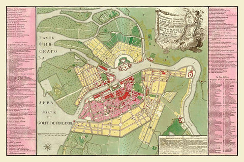 Saint Petersburg Plan Russia - Roth 1776 White Modern Wood Framed Art Print with Double Matting by Roth