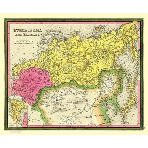 Asia Tartary Russia - Mitchell 1846 White Modern Wood Framed Art Print by Mitchell