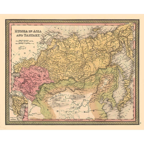 Asia Tartary Russia - Mitchell 1849 White Modern Wood Framed Art Print by Mitchell