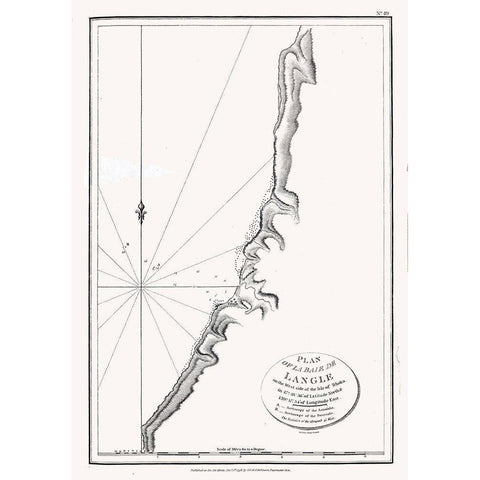 Asia Bay of Langle Russia - Robinson 1798 Black Modern Wood Framed Art Print with Double Matting by Robinson