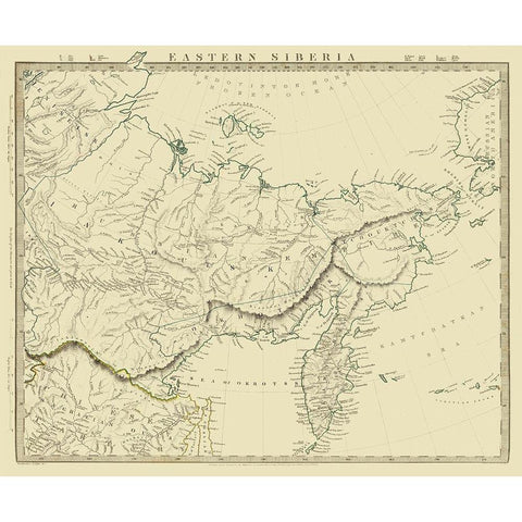 Asia Eastern Siberia Russia - Chapman 1838 White Modern Wood Framed Art Print by Chapman