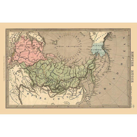 Russian Empire Asia Russia White Modern Wood Framed Art Print by Unknown