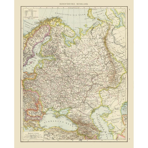 Russia - Andree 1881 Gold Ornate Wood Framed Art Print with Double Matting by Andree