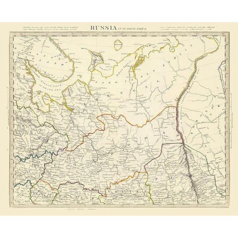 Europe Russia - Chapman 1835 Black Modern Wood Framed Art Print with Double Matting by Chapman