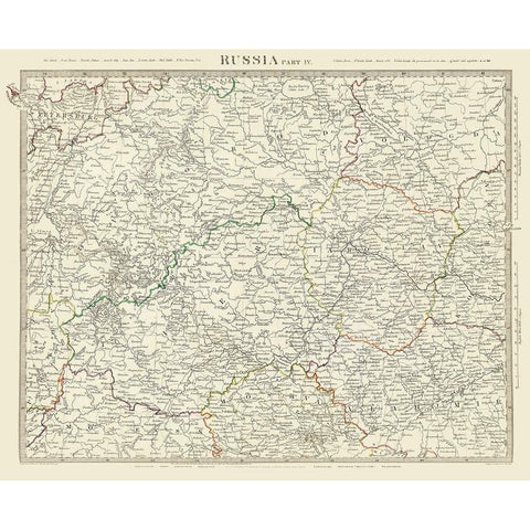 Europe Western Russia - Baldwin 1834 White Modern Wood Framed Art Print by Baldwin