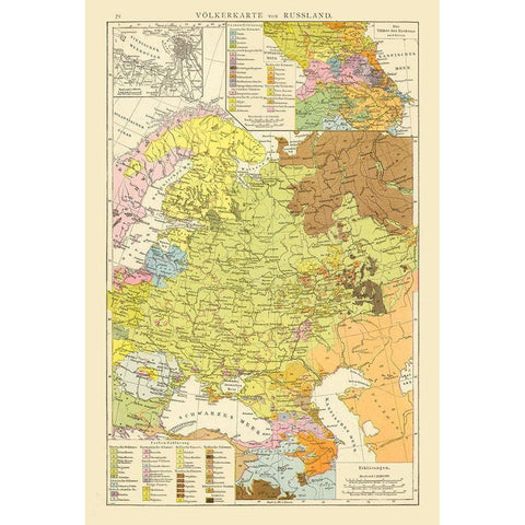 Russia - Andree 1881 White Modern Wood Framed Art Print by Andree