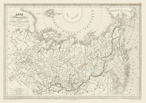 Siberia North Asia Russia - Monin Black Ornate Wood Framed Art Print with Double Matting by Monin