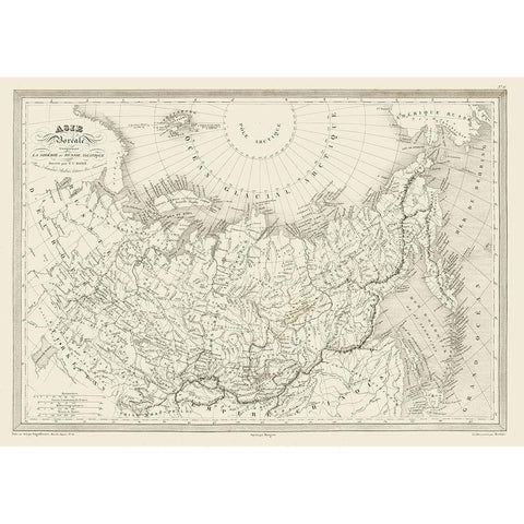 Siberia North Asia Russia - Monin Gold Ornate Wood Framed Art Print with Double Matting by Monin