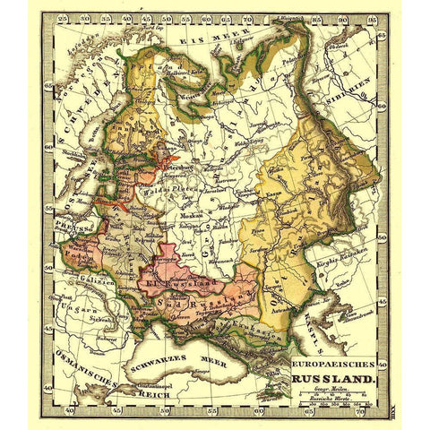 European Russia White Modern Wood Framed Art Print by Unknown