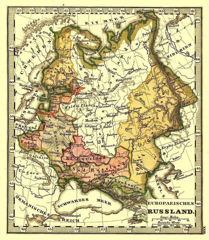 European Russia White Modern Wood Framed Art Print with Double Matting by Unknown