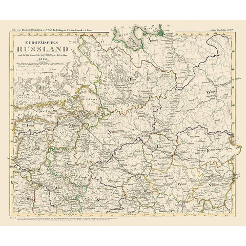 Europe Russia - Stieler 1850 White Modern Wood Framed Art Print by Stieler