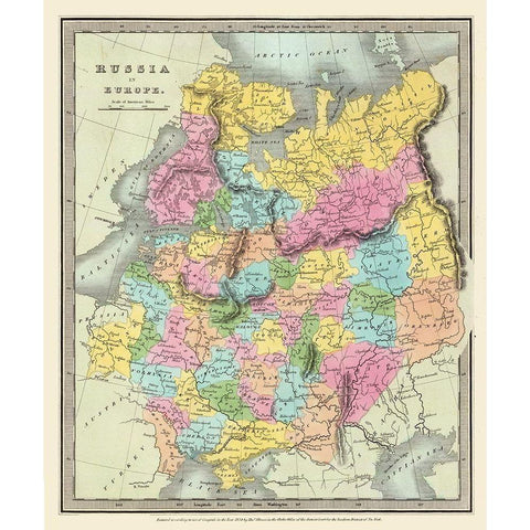 Europe Russia - Illman 1834 Gold Ornate Wood Framed Art Print with Double Matting by Illman