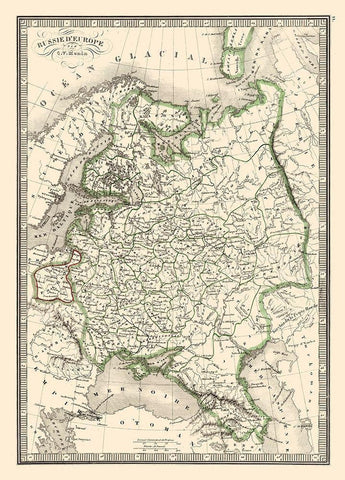 European Russia - Monin Black Ornate Wood Framed Art Print with Double Matting by Monin