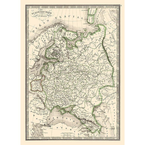 European Russia - Monin Gold Ornate Wood Framed Art Print with Double Matting by Monin