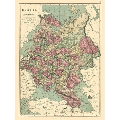 Europe Russia - Williams White Modern Wood Framed Art Print by Williams